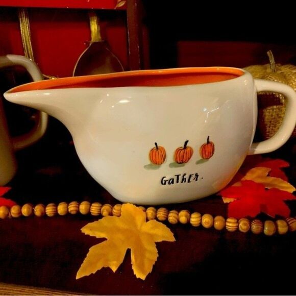 Rae Dunn Pumpkin Pour Creamer Gather (Gravy Boat) - Picture 1 of 4